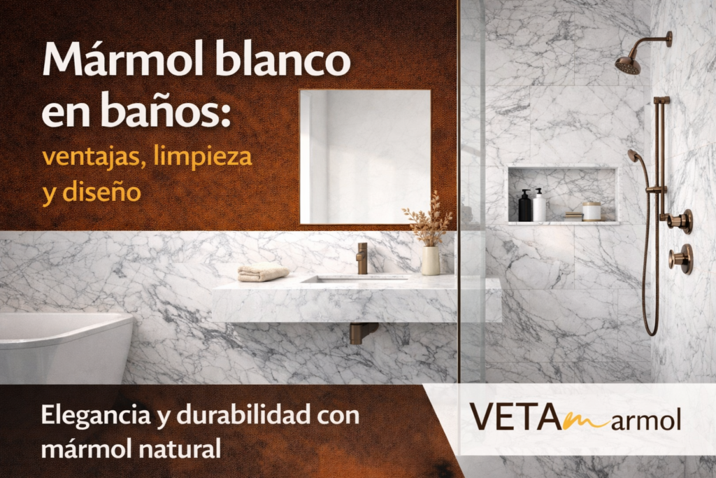 marmol blanco en baños