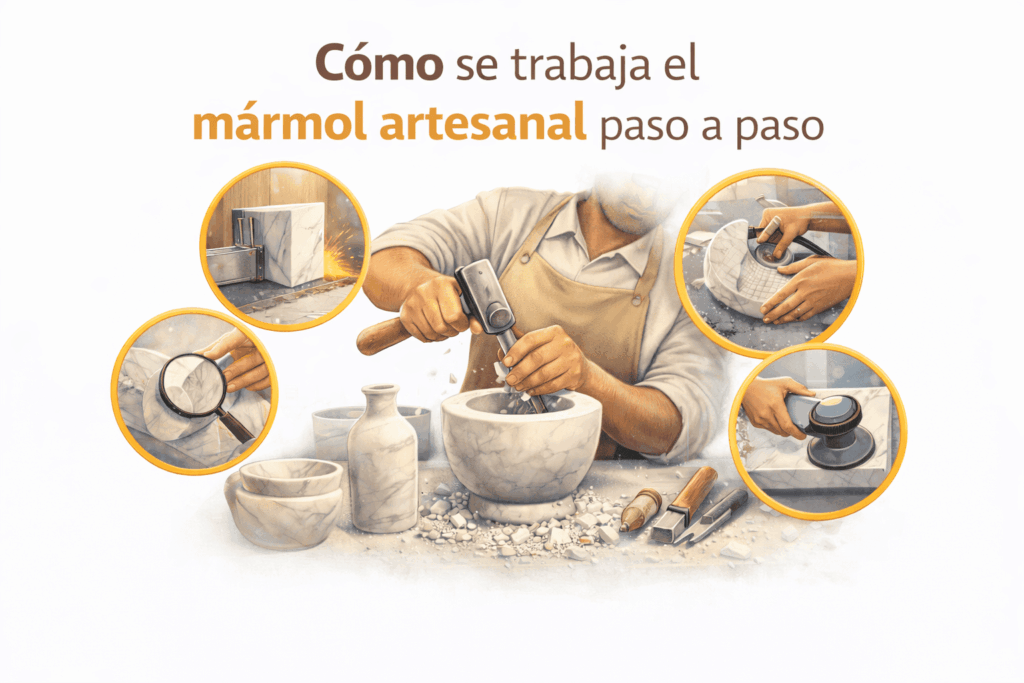 Cómo se trabaja el mármol artesanal paso a paso